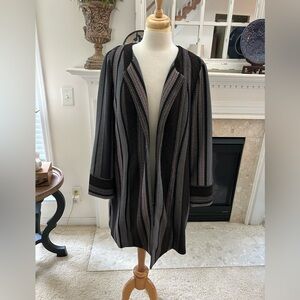 Chico's Multi Stripe/Metallic Thread Jacket